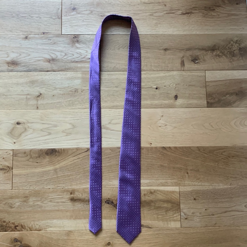 The Tie Bar purple dotted tie